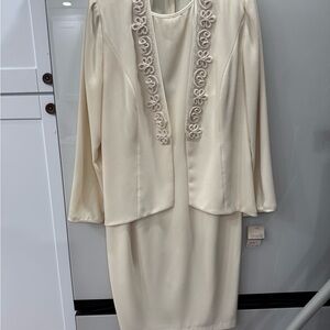 Ursula of Switzerland Cream Embroidered Dress Set